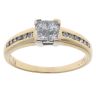 18ct Yellow Gold Princess Cut 0.50ct Diamond Cluster Ring