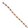14ct Yellow Gold Garnet and Diamond Bracelet 7"
