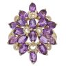 9ct Yellow Gold Amethyst Cluster Ring