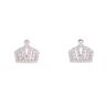 Silver Cubic Zirconia Tiara Stud Earrings by Icesia