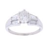 14ct White Gold 2.00ct Oval And Baguette Cut Diamond Solitaire Ring