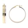14ct Yellow And White Gold Patterned Hoop Earrings