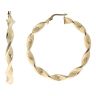 14ct Yellow Gold Greek Key Twist Hoop Earrings
