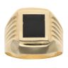 14ct Yellow Gold Black Enamel Signet Ring