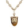 9ct Yellow Gold Panther Tiger Eye Pendant And Button Chain 22"