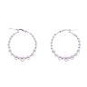 Silver Beaded Hoop Earrings by Icesia