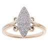 9ct Yellow Gold 0.15ct Diamond Cluster Ring