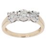 9ct Yellow Gold 0.25ct Brilliant Cut Diamond Trilogy Ring