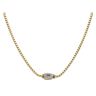 14ct Yellow Gold Monaco Beaded Cubic Zirconia Pave Lock Chain 18"
