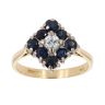 18ct Yellow Gold 0.25ct Diamond And Sapphire Cluster Ring
