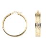 14ct Yellow Gold Greek Key Hoop Earrings