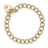 9ct Yellow Gold Heart Charm Bracelet 7"