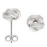 Silver Patterned Knot Stud Earrings