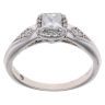 9ct White Gold 0.45ct Halo Solitaire Diamond Ring
