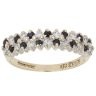 9ct Yellow Gold Cubic Zirconia and Sapphire Two Row Fancy Ring