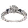9ct White Gold 0.33ct Diamond And Sapphire Cluster Ring