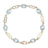 9ct Yellow Gold Blue Topaz Bracelet 7.5"