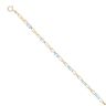 9ct Yellow Gold 0.01ct Diamond And Blue Topaz Bracelet 7.5"