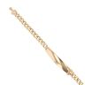 14ct Yellow Gold Monaco Classic Girl Pave Lock ID Bracelet 5.5"
