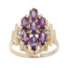9ct Yellow Gold 0.02ct Diamond And Amethyst Ring