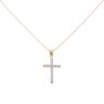Gold Plated Silver Cubic Zirconia Cross Pendant And Chain 18"