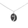 9ct White Gold 0.02ct Diamond And Onyx Pendant And Chain 16"