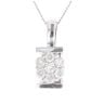 9ct White Gold 0.13ct Diamond Cluster Pendant and Chain 18"