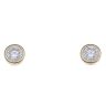 925 Sterling Silver Gold Plated Cubic Zirconia Solitaire Stud Earrings