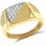 9ct Yellow Gold Half Cubic Zirconia Signet Ring