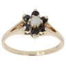 9ct Yellow Gold Sapphire and Opal Cluster Ring