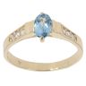 14ct Yellow Gold Cubic Zirconia and Blue Topaz Solitaire Ring