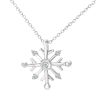 9ct White Gold Diamond Snowflake Pendant Necklace