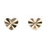 9ct Yellow Gold Diamond Cut Heart Stud Earrings