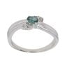 9ct White Gold 0.05ct Diamond And Emerald Ring