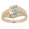 9ct Yellow Gold Two Row Cubic Zirconia Ring