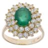 14ct Yellow Gold 2.00ct Diamond And Emerald Cluster Ring