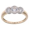 9ct Yellow Gold Cubic Zirconia Three Stone Ring