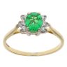 18ct Yellow Gold 0.05ct Diamonds and Created Emerald Dress Ring