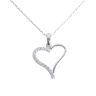 Silver Cubic Zirconia Heart Pendant And Chain by Icesia