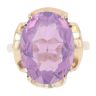 9ct Yellow Gold Amethyst Single Stone Ring