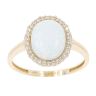 9ct Yellow Gold Created Opal And Cubic Zirconia Cluster Ring