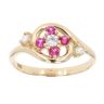 Children's 14ct Yellow Gold Pink Gemstone And Cubic Zirconia Ring