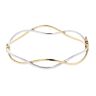 9ct Yellow and White Gold Hinged Twisted Bangle