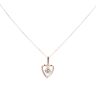 9ct Rose Gold Cubic Zirconia Heart Pendant & Chain 18"