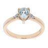 9ct Yellow Gold Created Blue Topaz and Diamond Ring