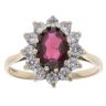 9ct Yellow Gold Garnet And Cubic Zirconia Cluster Ring