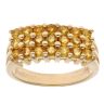 9ct Yellow Gold Three Row Citrine Ring