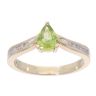 9ct Yellow Gold Created Peridot And Diamond Stone Set Ring