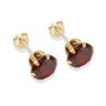 9ct yellow gold 7mm garnet CZ stud Earrings