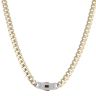 14ct Yellow Gold Monaco Classic Pave Lock Curb Chain 22"